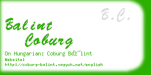 balint coburg business card